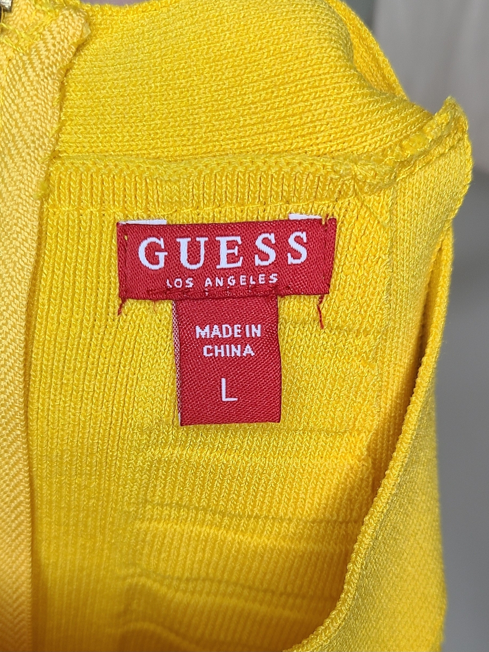 Guess Yellow Ribbed Halter Mini Dress - Picture 7 of 7